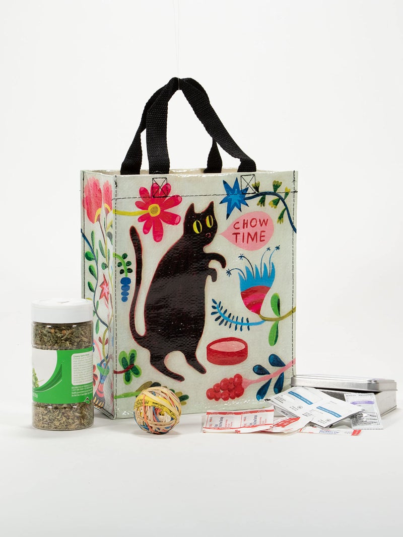Blue Q Handy Tote Bag - Kitty Says It's Chow Time - Recycled & Reusable Sturdy Canvas Shopping Bag with Quirky Art and Handles, 95% Recycled Material, Ideal Gift and Lunch bag 10" h x 8.5" w x 4.5" d - Image 3